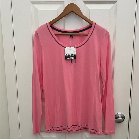 Kensie Tops - Kensie NWT Pink Long Sleeve Tee Size M